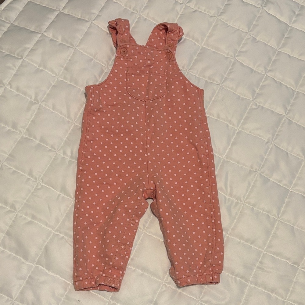 Carter's Pink Polka Dot Overalls